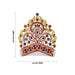 Half Stone Crown - 4.5 X 4.5 Inches | Multicolour Stone Kireedam/ Velcro Type Kiridam/ Mukut For Deity Decor - Head & Face Accessories