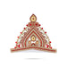 Half Stone Crown - 7.5 X 10.25 Inches | Multicolour Stone Kireedam/ Velcro Type Kiridam/ Mukut For Deity Decor - Head & Face Accessories