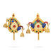 Laddu Gopal Jewellery Set - 5.25 X 3.25 Inches | Stone Bansuri Flute/ 3 Pcs/ Krishna Kireedam For Deity Decor - Deity Jewellery & Vastra Sets