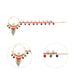 Multicolour Stone Nose Pin With Chain - 7.25 Inches | Nathu Bullaku/ Nose Ring/ Nose Studs For Deity Decor - Head & Face Accessories
