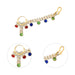 Stone Nose Pin With Chain - 2.5 Inches | Nathu Bullaku/ Nose Ring/ Nose Studs For Deity Decor - Head & Face Accessories