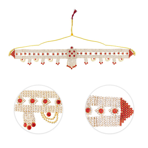 Stone Hip Belt - 17.5 Inches | Waist Belt/ Kamarband Stone Belt/ Stone Jewellery For Deity Decor - Waist & Leg Accessories