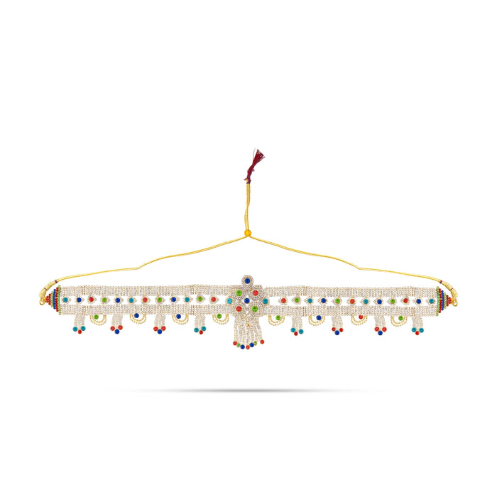 Multicolour Stone Hip Belt - 19.5 Inches | Decorative Waist Belt/ Kamarband Stone Belt/ Jewellery For Deity - Waist & Leg Accessories