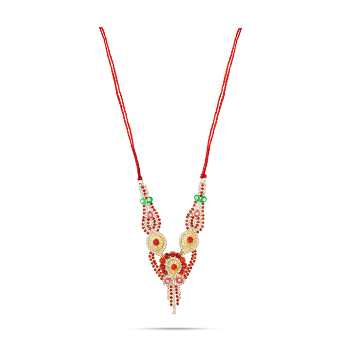 Stone Necklace - 5 Inches | Stone Jewellery/ Stone Mala/ Artificial Jewelry For Deity Decor - Neck & Body Accessories