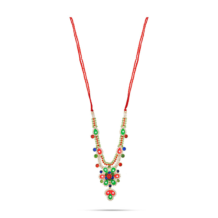 Stone Necklace - 5 Inches | Stone Jewellery/ Stone Mala/ Artificial Jewelry For Deity Decor - Neck & Body Accessories