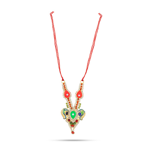 Stone Necklace - 3 Inches | Multicolour Stone Jewellery/ Stone Mala/ Artificial Jewelry For Deity Decor - Neck & Body Accessories