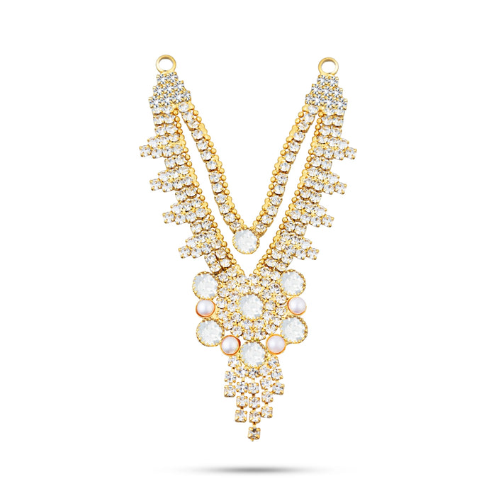 2 Line Stone Necklace - 3.25 Inches | Stone Jewellery/ Stone Mala/ Artificial Jewelry For Deity Decor - Neck & Body Accessories