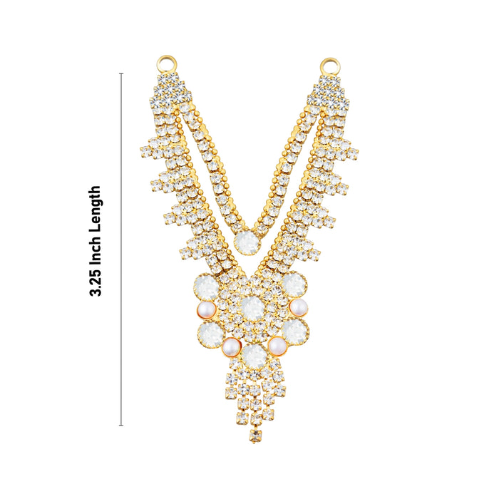 2 Line Stone Necklace - 3.25 Inches | Stone Jewellery/ Stone Mala/ Artificial Jewelry For Deity Decor - Neck & Body Accessories