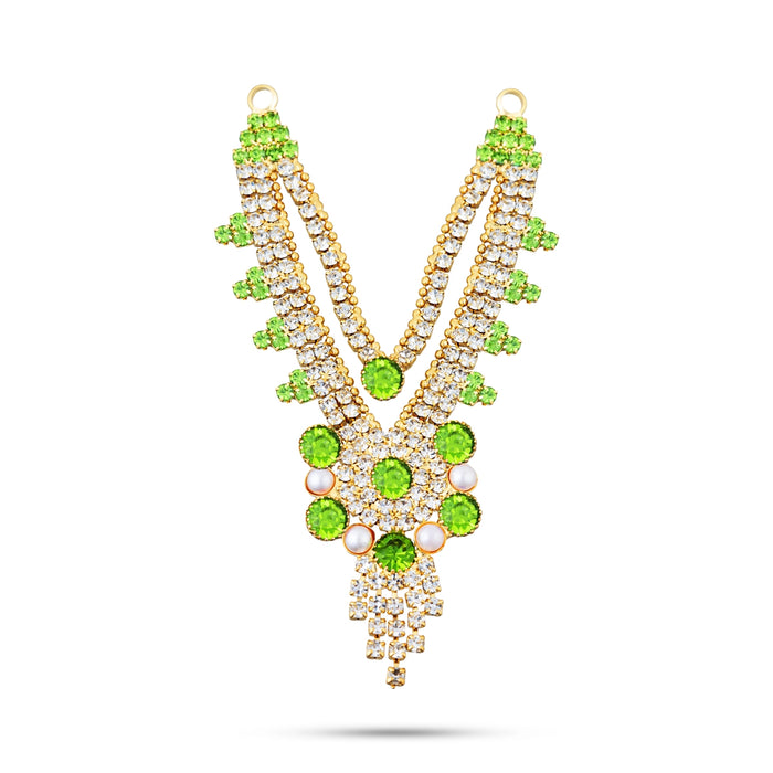 2 Line Stone Necklace - 3.25 Inches | Stone Jewellery/ Stone Mala/ Artificial Jewelry For Deity Decor - Neck & Body Accessories