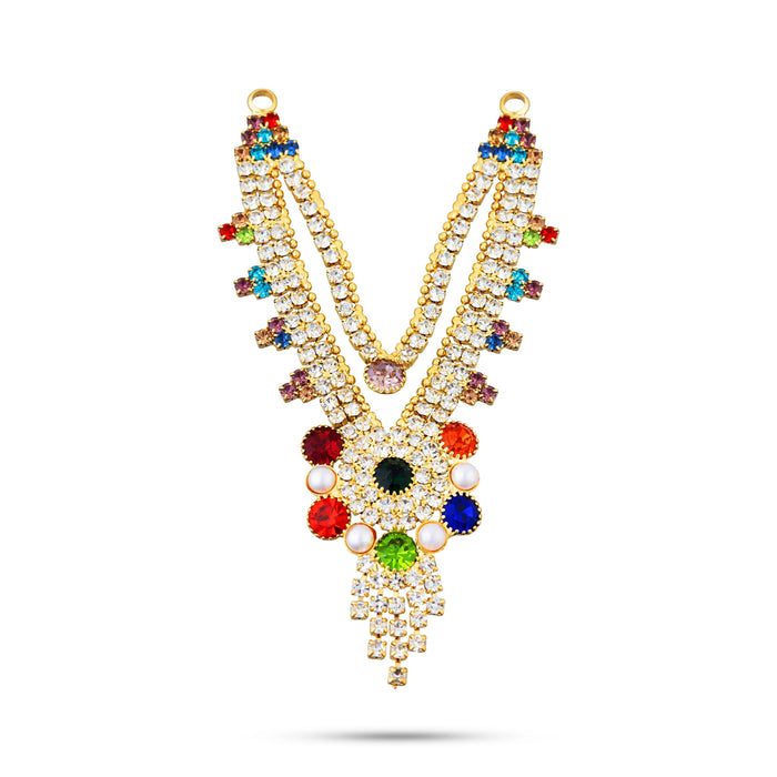 2 Line Stone Necklace - 3.25 Inches | Stone Jewellery/ Stone Mala/ Artificial Jewelry For Deity Decor - Neck & Body Accessories