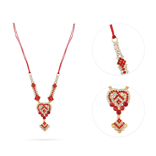 Stone Necklace - 3.5 Inches | Artificial Jewelry/ Stone Mala/ Stone Jewellery For Deity Decor - Neck & Body Accessories