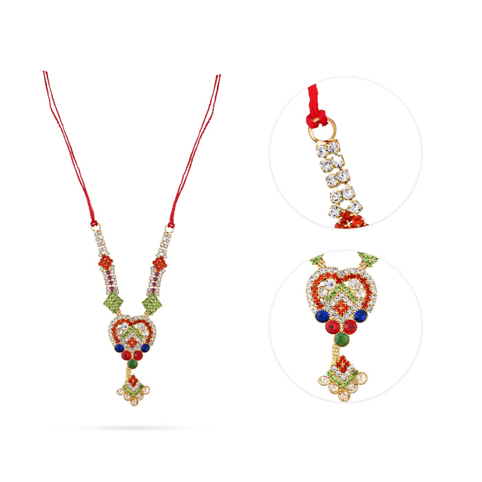 Stone Necklace - 3.5 Inches | Artificial Jewelry/ Stone Mala/ Stone Jewellery For Deity Decor - Neck & Body Accessories