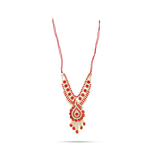 Stone Necklace - 4 Inches | Artificial Jewelry/ Stone Mala/ Stone Jewellery For Deity Decor - Neck & Body Accessories