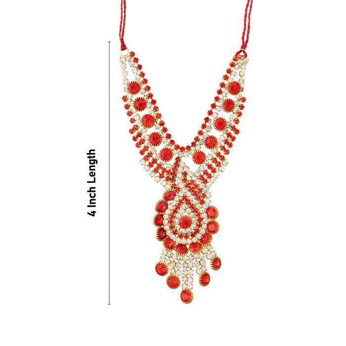 Stone Necklace - 4 Inches | Artificial Jewelry/ Stone Mala/ Stone Jewellery For Deity Decor - Neck & Body Accessories