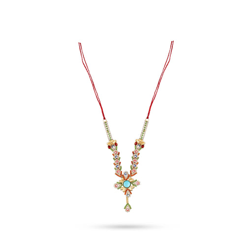 Stone Necklace - 5.5 Inches | Artificial Jewelry/ Stone Mala/ Multicolour Stone Jewellery For Deity Decor - Neck & Body Accessories