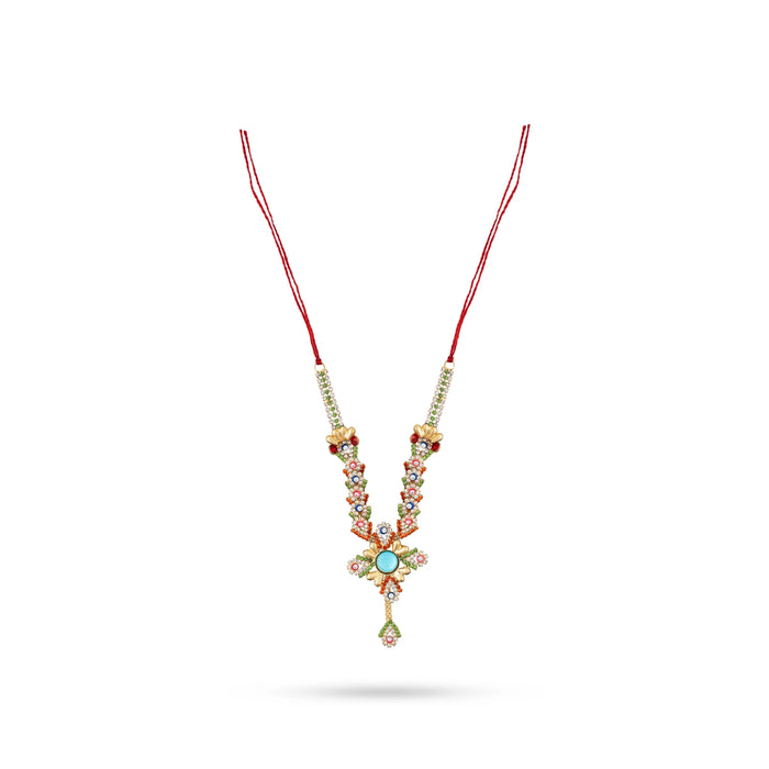 Stone Necklace - 5.5 Inches | Artificial Jewelry/ Stone Mala/ Multicolour Stone Jewellery For Deity Decor - Neck & Body Accessories