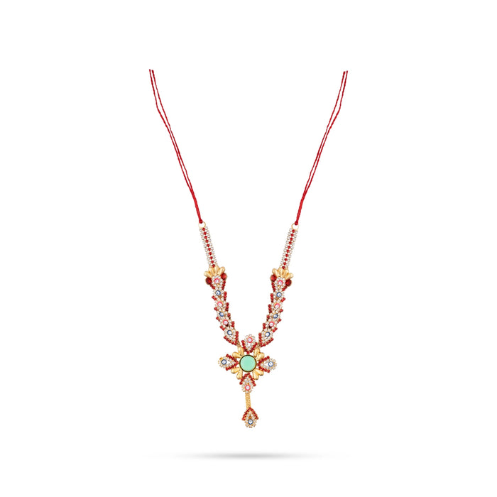 Stone Necklace - 5.5 Inches | Artificial Jewelry/ Stone Mala/ Multicolour Stone Jewellery For Deity Decor - Neck & Body Accessories