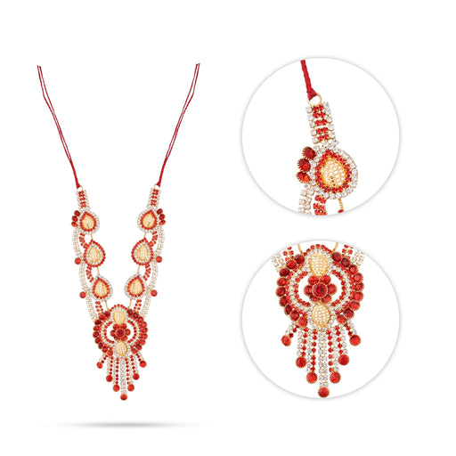 Stone Necklace - 6.25 Inches | Artificial Jewelry/ Stone Mala/ Stone Jewellery For Deity Decor - Neck & Body Accessories