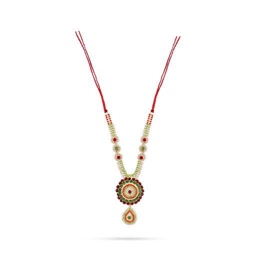 Stone Necklace - 6.25 Inches | Artificial Jewelry/ Stone Mala/ Multicolour Stone Jewellery For Deity Decor - Neck & Body Accessories