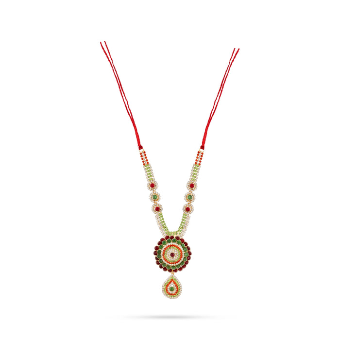 Stone Necklace - 6.25 Inches | Artificial Jewelry/ Stone Mala/ Multicolour Stone Jewellery For Deity Decor - Neck & Body Accessories