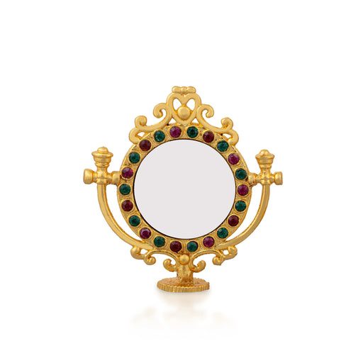 Laddu Gopal Decorative Mirror And Comb Pair - 2 X 2 Inches | Mirror Kangi/ Hair Accessory For Deity Decoration - Deity Accessories