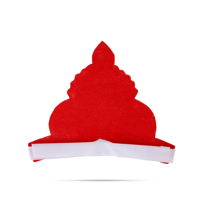 Kireedam - 7 X 8.5 Inches | Velcro Type Mukut/ Mirror & Multicolour Stone Design Kiridam/ Crown For Deity Decor - Head & Face Accessories