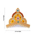 Kireedam - 7 X 8.5 Inches | Velcro Type Mukut/ Mirror & Multicolour Stone Design Kiridam/ Crown For Deity Decor - Head & Face Accessories