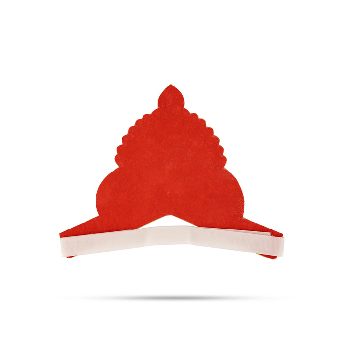 Kireedam - 8 X 10 Inches | Velcro Type Mukut/ Mirror & Multicolour Stone Design Kiridam/ Crown For Deity Decor - Head & Face Accessories