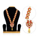 Jari Design Haram - 12 Inches | Card & Stone Necklace/ Stone Mala/ Flower Design Jewelry For Deity Decor - Neck & Body Accessories