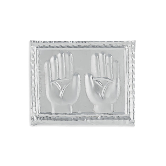 Pratima 2 Hands Design - 1.3 x 1 Inches | Prathimai / Prathima for Temple Offerings - Pooja Thali Accessories
