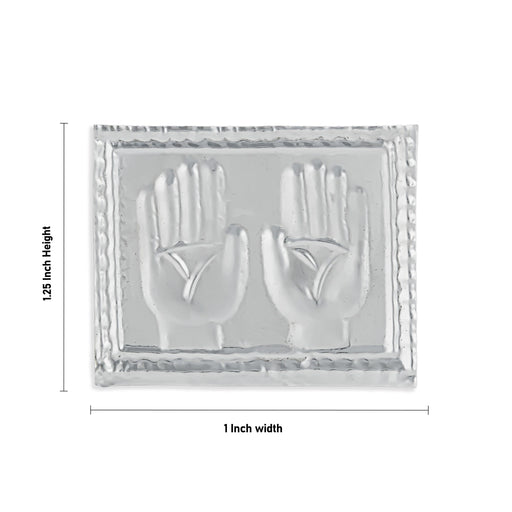 Pratima 2 Hands Design - 1.3 x 1 Inches | Prathimai / Prathima for Temple Offerings - Pooja Thali Accessories
