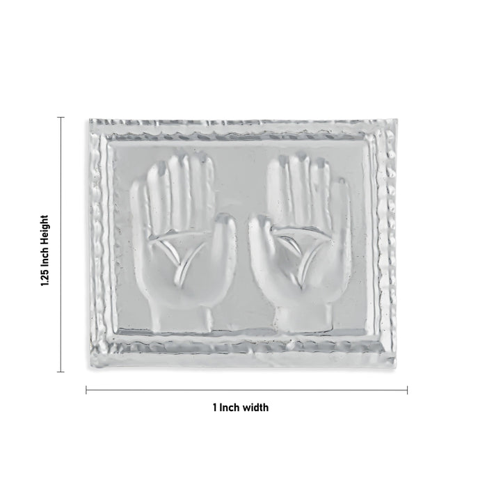 Pratima 2 Hands Design - 1.3 x 1 Inches | Prathimai / Prathima for Temple Offerings - Pooja Thali Accessories