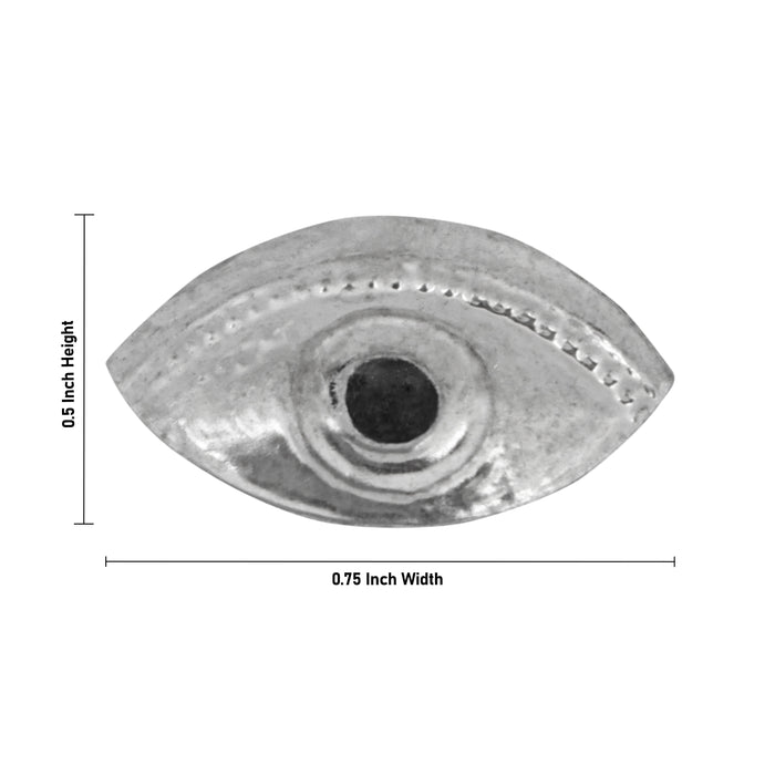 Kanmalar Set - 0.5 x 0.75 Inches | Deity Eyes/ White Metal Kanmalar for Deity