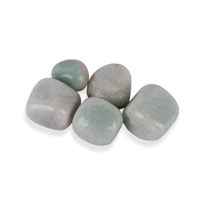 Zade Tumble Stone Set | 5 Pcs/ Green Crystal Stone/ Semi Precious Stone for Luck, Prosperity & Balance - Semi Precious Stones