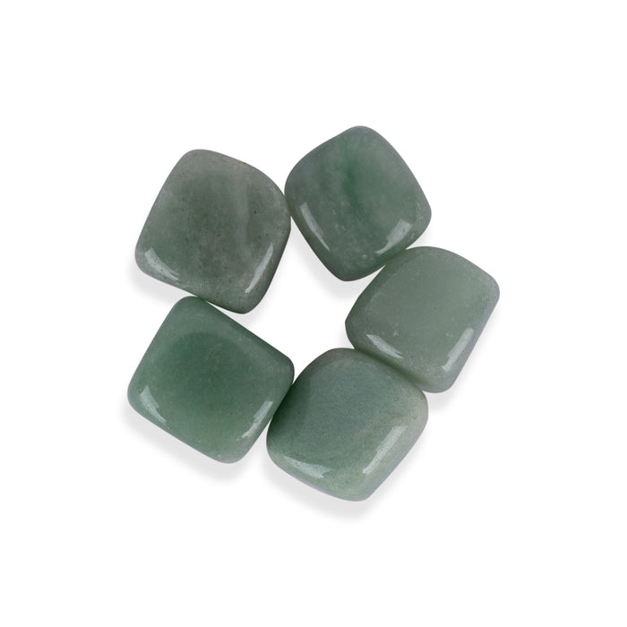 Zade Tumble Stone Set | 5 Pcs/ Green Crystal Stone/ Semi Precious Stone for Luck, Prosperity & Balance - Semi Precious Stones