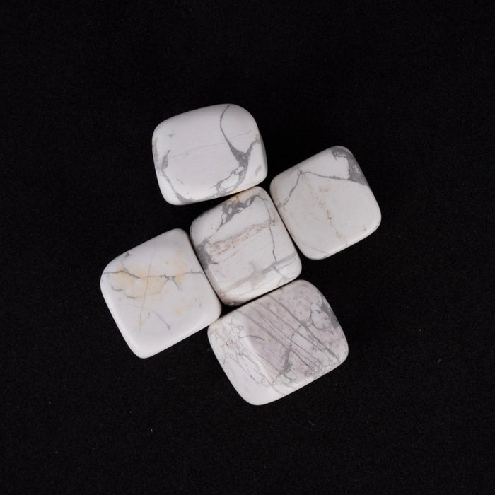 Howlite Tumble Stone Set | 5 Pcs/ Crystal Stone/ Semi Precious Stone for Calm, Clarity & Positive Energy - Semi Precious Stones