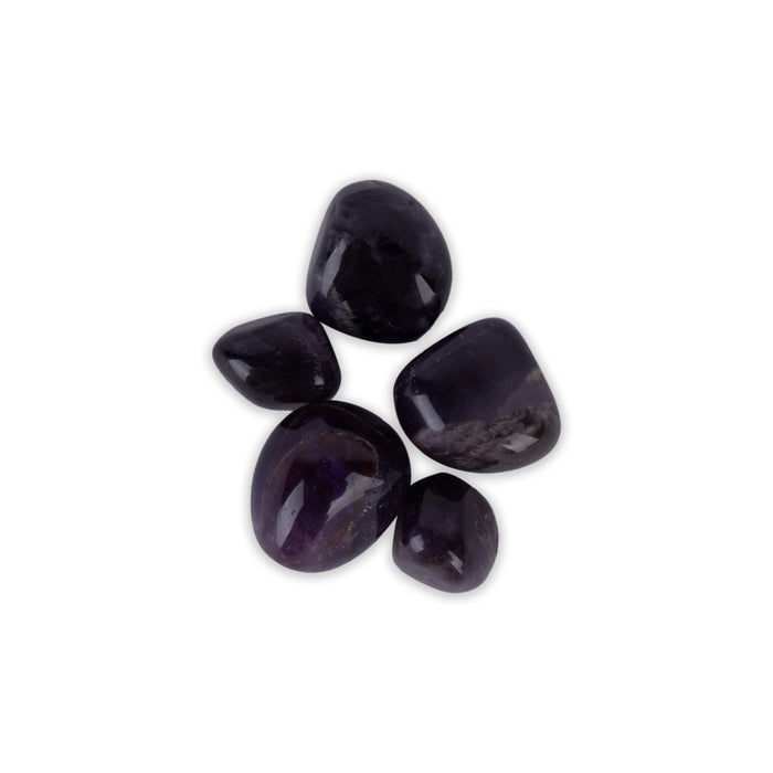 Amethyst Tumble Stone Set | 5 Pcs/ Crystal Stone/ Semi Precious Stone for Tranquility & Clarity - Semi Precious Stones