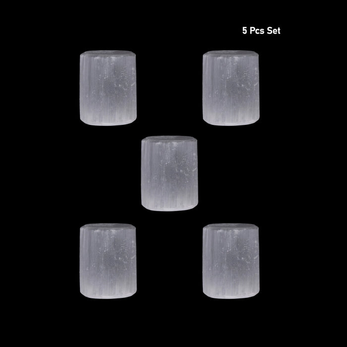 Selenite Tumble Stone Set | Crystal Stone/ 5 Pcs/ Semi Precious Stone for Healing - Semi Precious Stones
