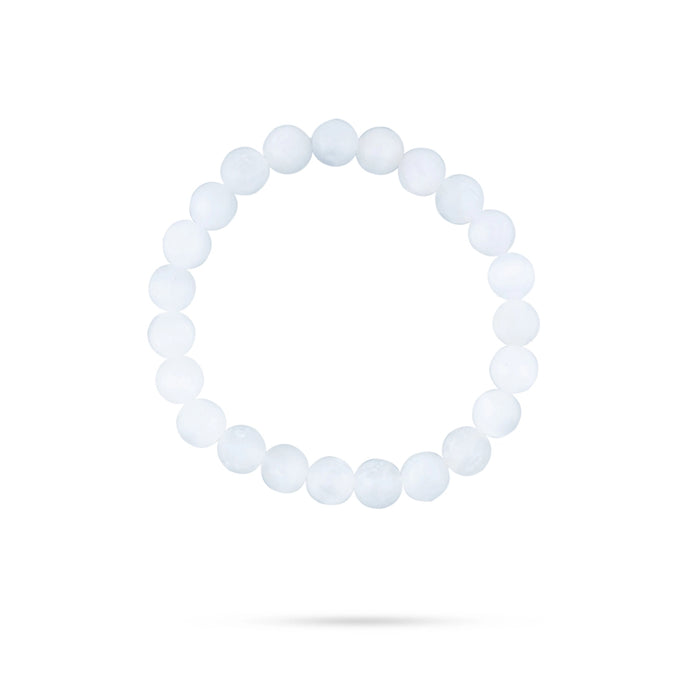 Selenite Bracelet - 2.5 Inches | Selenite Crystal Bracelet/ 8 mm/ Selenite Stone Bracelet for Energy Cleansing - Bracelet