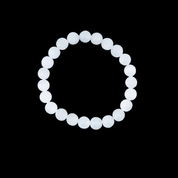 Selenite Bracelet - 2.5 Inches | Selenite Crystal Bracelet/ 8 mm/ Selenite Stone Bracelet for Energy Cleansing - Bracelet