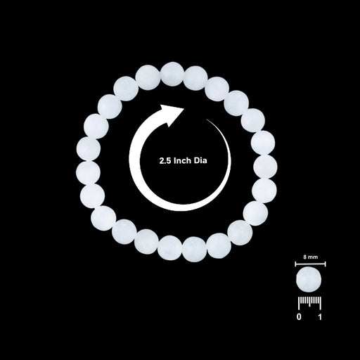 Selenite Bracelet - 2.5 Inches | Selenite Crystal Bracelet/ 8 mm/ Selenite Stone Bracelet for Energy Cleansing - Bracelet