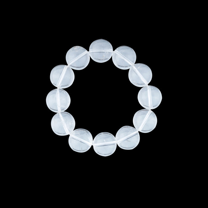 Spatik Bracelet - 2.5 Inches | 12 mm/ Crystal Sphatik Bracelet/ Sphatik Stone Hand Band for Cooling Effect - Sphatik Mala, Pendant, Bracelet