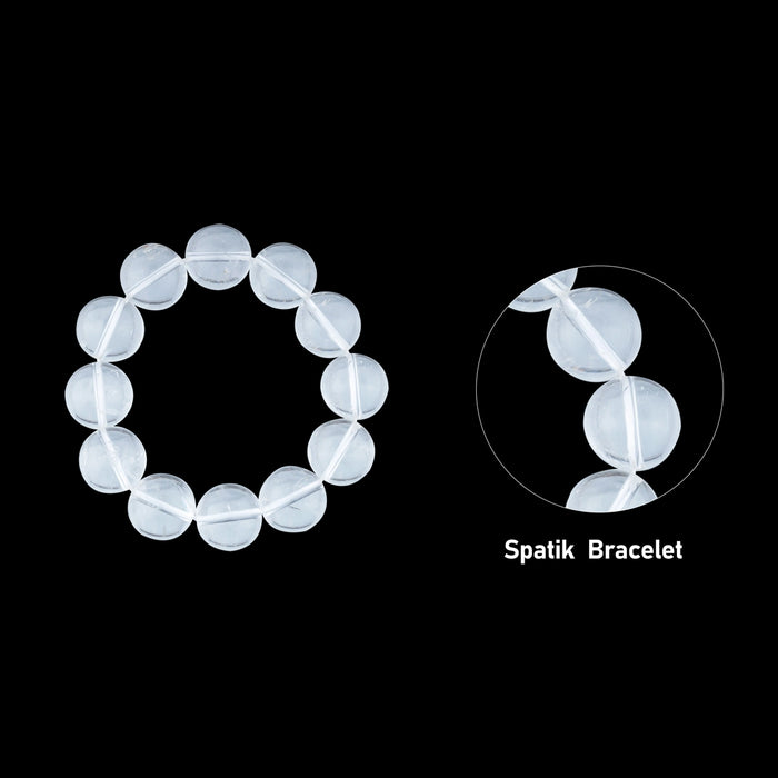 Spatik Bracelet - 2.5 Inches | 12 mm/ Crystal Sphatik Bracelet/ Sphatik Stone Hand Band for Cooling Effect - Sphatik Mala, Pendant, Bracelet
