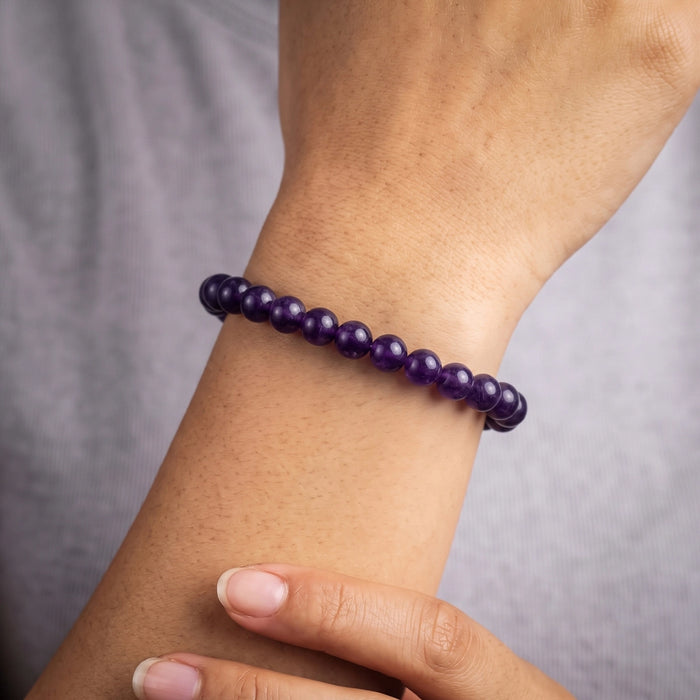 Amethyst Bracelet - 2.5 Inches | Gemstone Bracelet/ Crystal Jewellery for Men & Women
