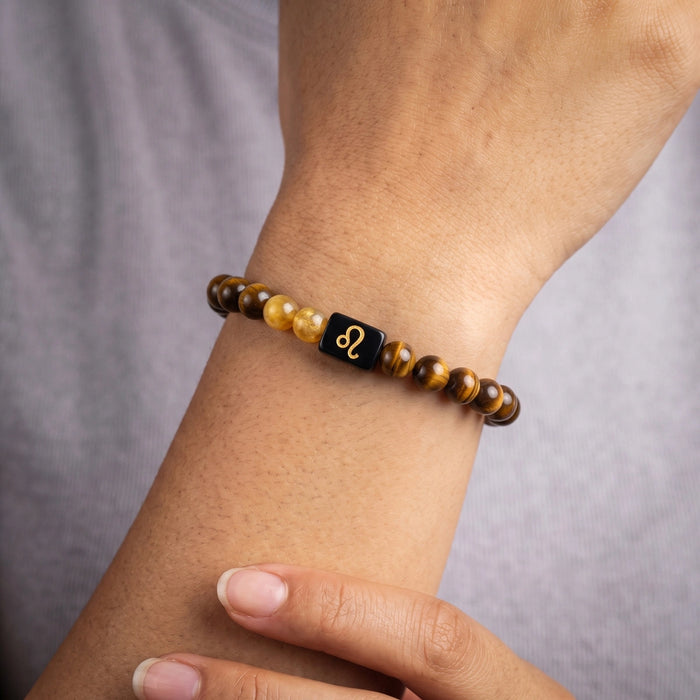 Crystal Zodiac Bracelet - 2.5 inches | 8 mm/ Leo Zodiac Bracelet/ Crystal Bead Accessory for Everyday Wear