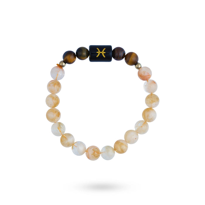 Crystal Zodiac Bracelet - 2.5 inches | 8 mm/ Pisces Zodiac Wrist Band/ Water Sign Crystal Beads for Daily Wear