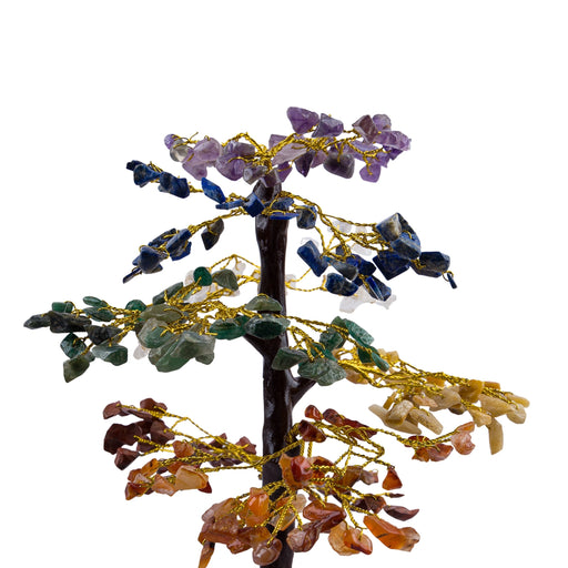 7 Chakra Crystal Tree - 9 x 2.5 Inches | Seven Chakra Crystal Tree/ 300 Beads Vastu Tree for Home - Table Stand Accessories