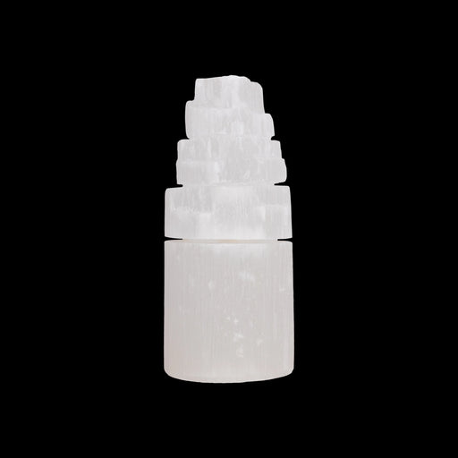 Tower Shape Selenite Stone - 5.25 x 2.25 Inches | Selenite Crystal Tower/ Decorative Showpiece for Living Room - Table Stand Accessories
