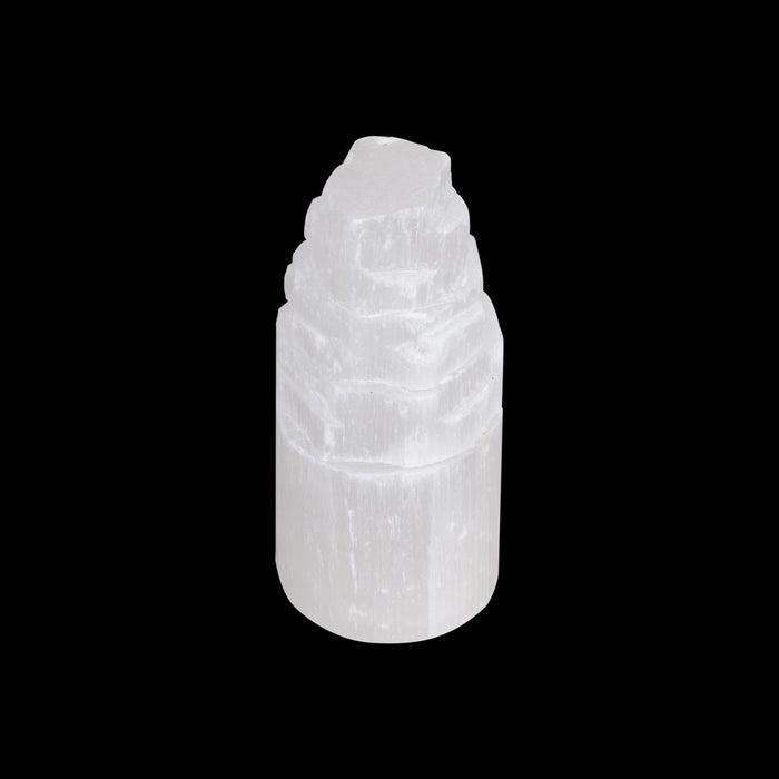 Tower Shape Selenite Stone - 5.25 x 2.25 Inches | Selenite Crystal Tower/ Decorative Showpiece for Living Room - Table Stand Accessories