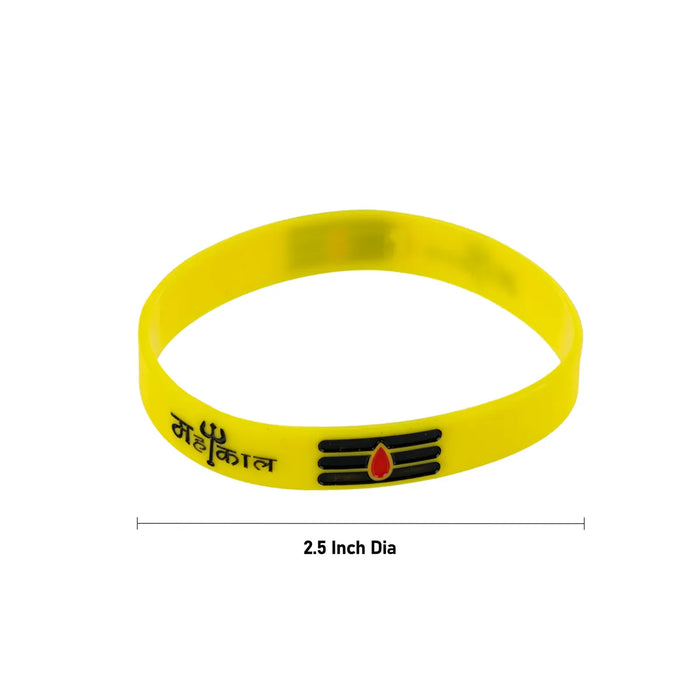 Rubber Bracelet - 2.5 inches | 5 Pcs / Mahakal Rubber Wristband / Embossed Rubber Wristbands for Daily Wear - Bracelet